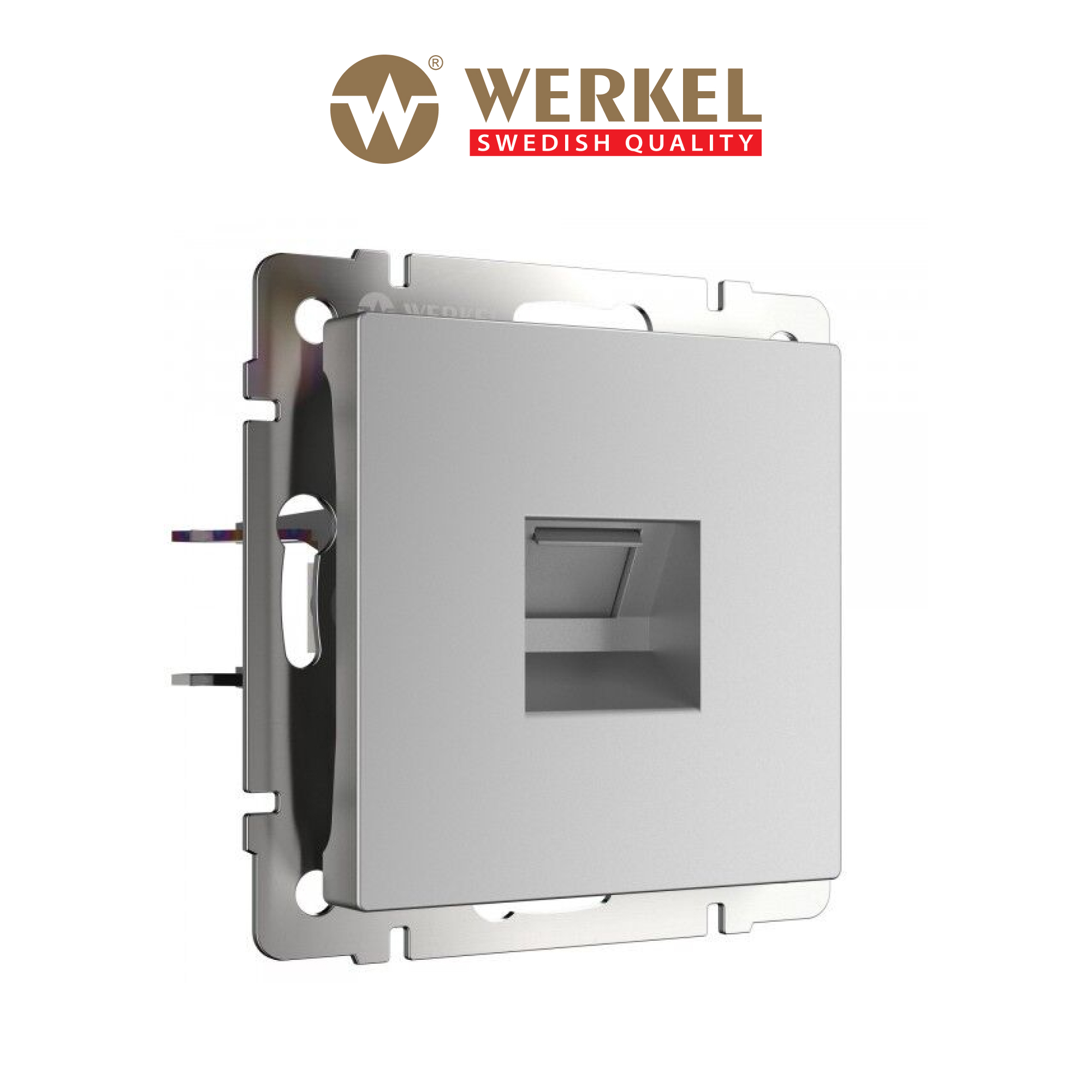 Изображение товара Розетка компьютерная встраиваемая Werkel a051501 RJ45 цвет серебряный