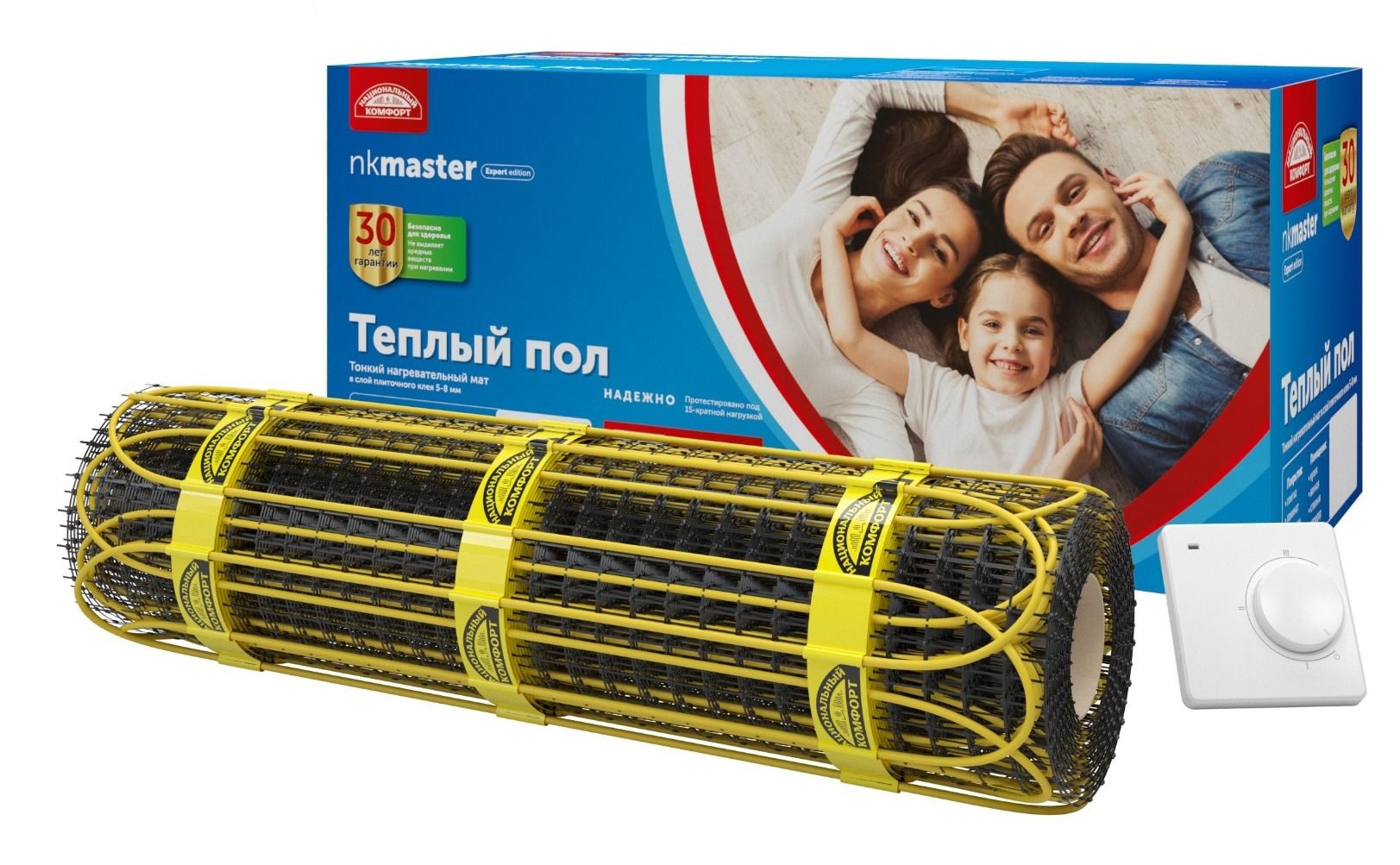 Изображение товара Нагревательный мат для теплого пола Теплолюкс 0.5 м2 75 Вт с терморегулятором