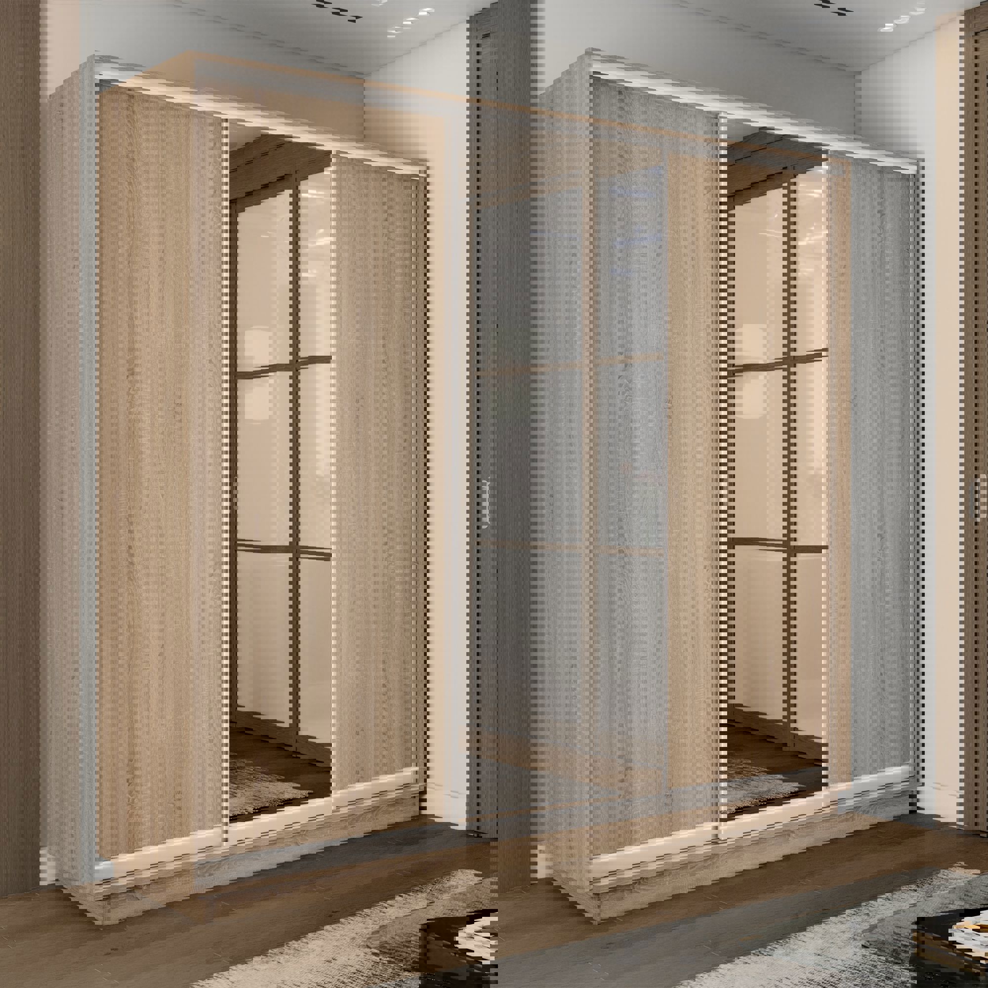 Изображение товара Шкаф-купе Мебельная Компания Е1 3 дверный 240x240x45 см зеркало