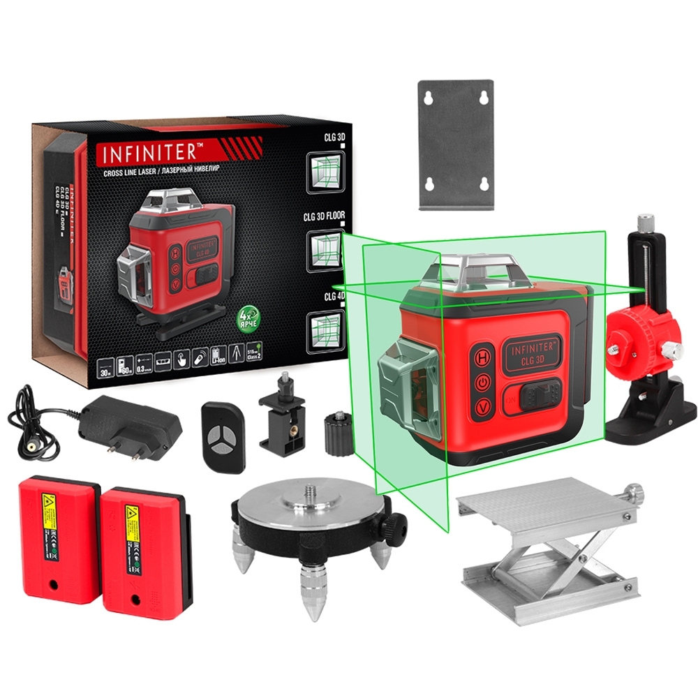 Изображение товара Нивелир лазерный Infiniter CLG 3D НСК зеленый луч, дальность до 30 м