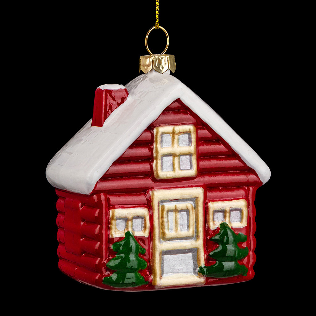 Изображение товара Ёлочная игрушка Домик 8x4 см красная Erichkrause праздничное украшение