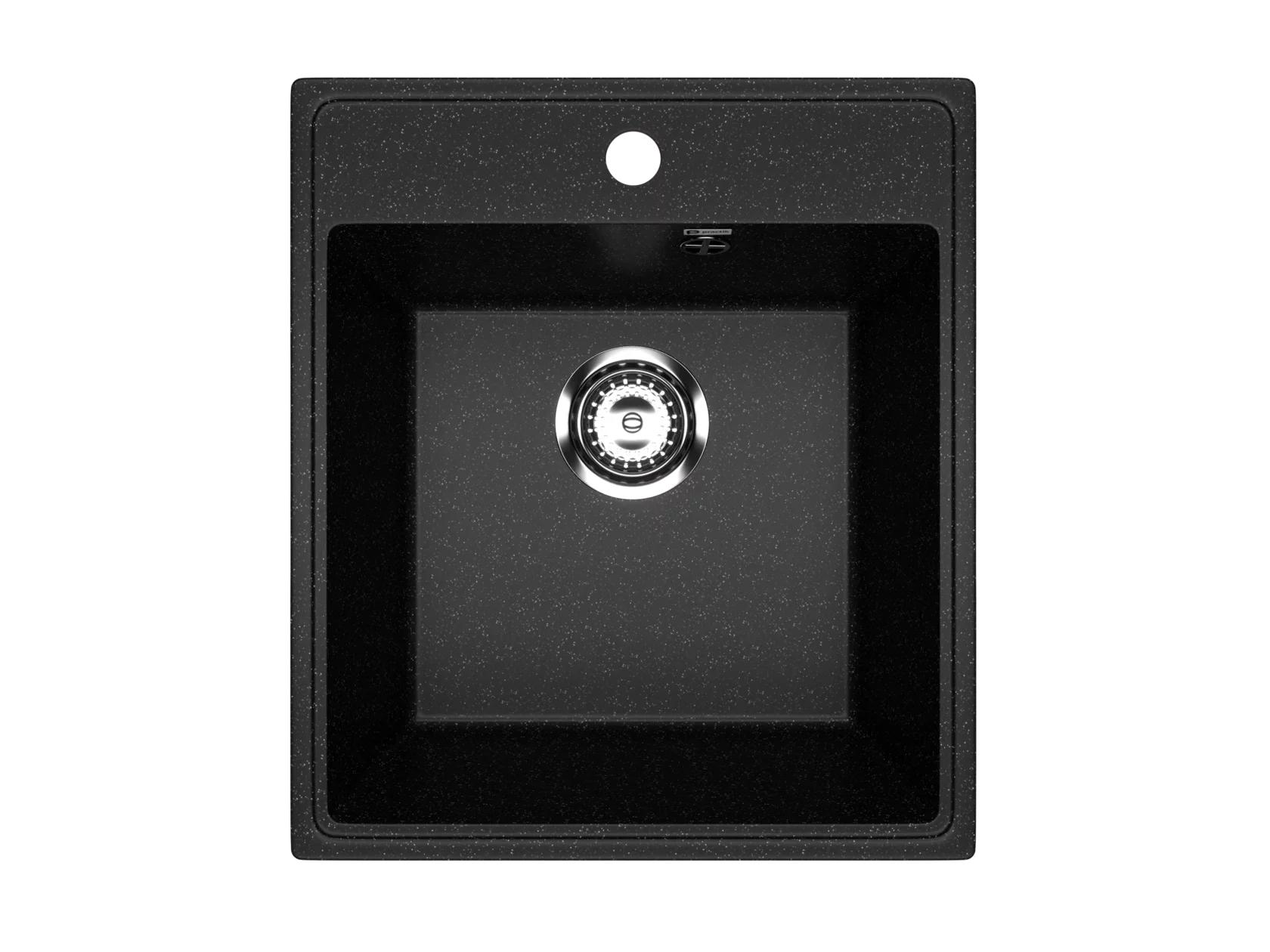 Изображение товара Мойка для кухни Practik PR-M 425-004 42.5x48.5 см глубина чаши 42.5 см искусственный камень цвет черный