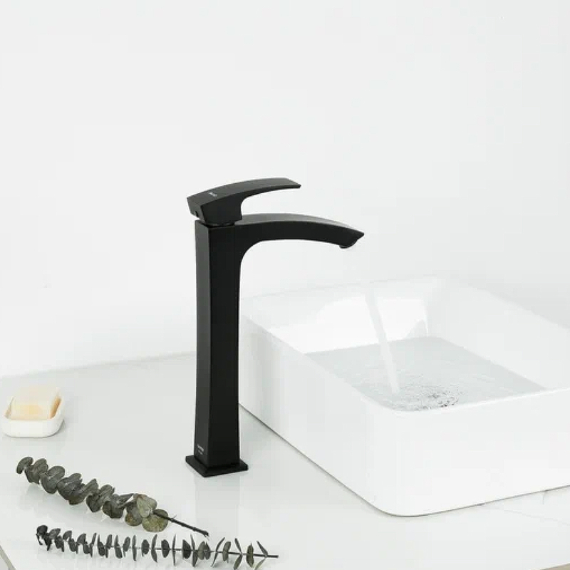 Изображение товара Смеситель для раковины Gappo G1007-16 однорычажный черный латунь стильный дизайн