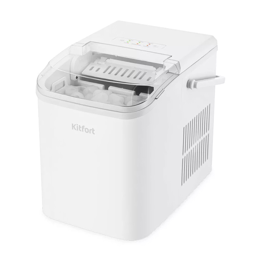 Изображение товара Ледогенератор Kitfort 631722 автоматический компактный с функцией выбора размера льда