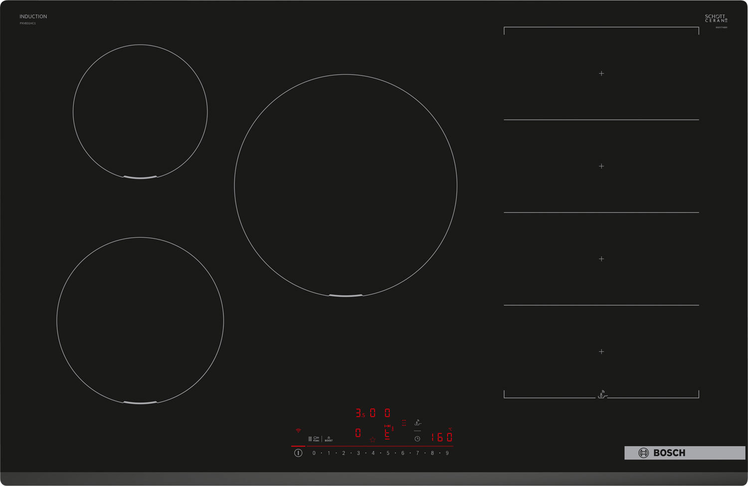 Изображение товара Электрическая варочная панель Bosch PXV831HC1E 80.2 см 4 конфорки цвет черный