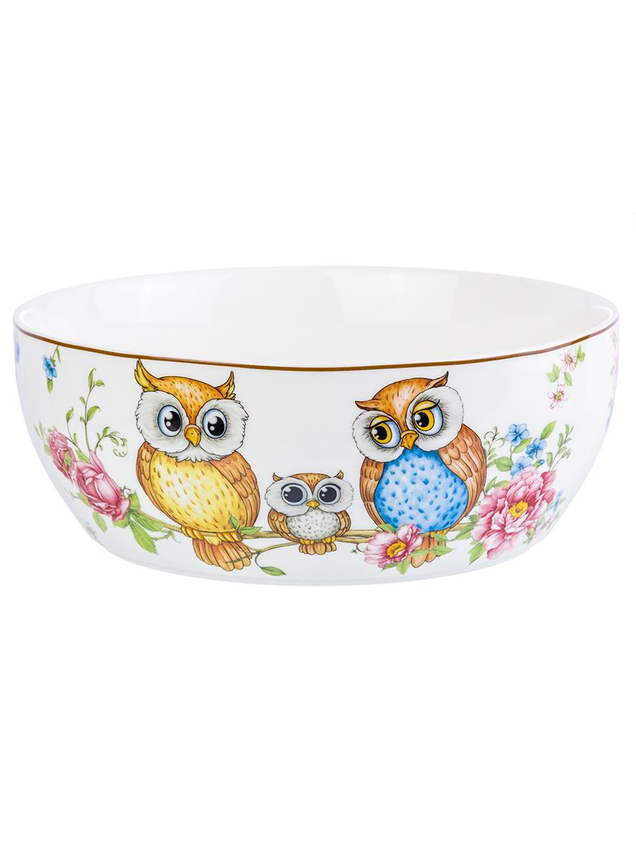 Изображение товара Миска Elan Gallery Совушки 420350 1700 мл фарфор цвет розовый