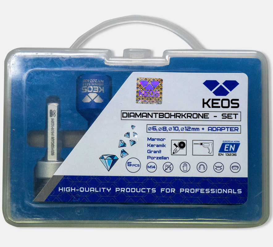 Изображение товара Набор коронок по керамограниту Keos DCK612M14, 5 шт