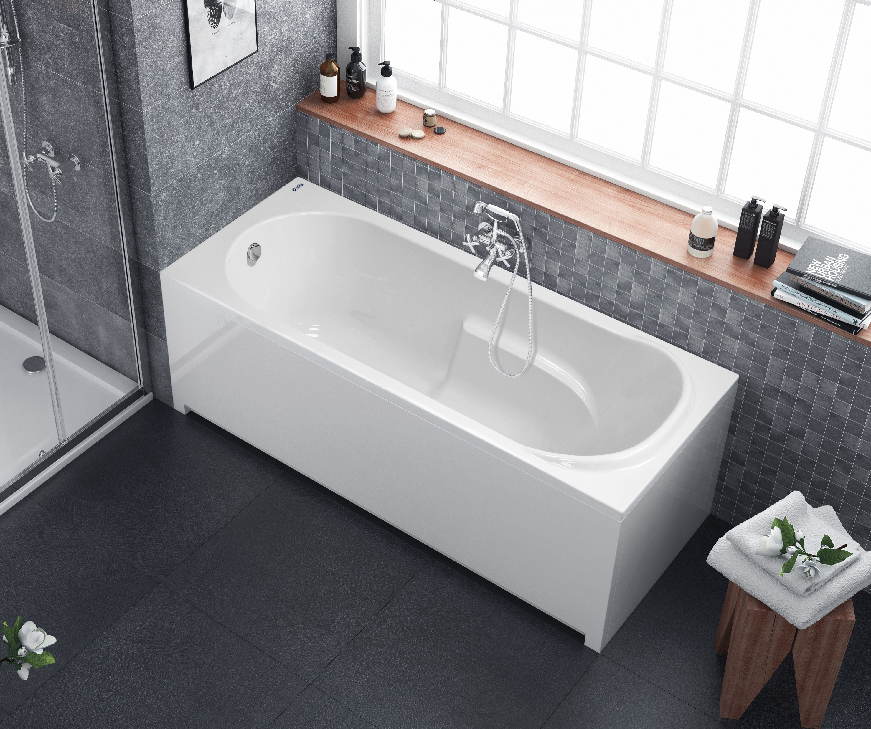 Изображение товара Прямоугольная ванна Alba spa Arabella из акрила 160x75 см белая глянцевая