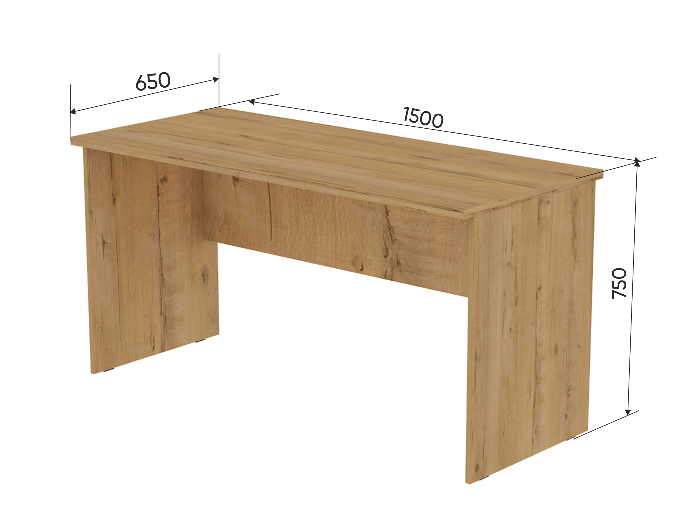 Изображение товара Стол письменный Логика С1 1500x650x750 Дуб бунратти