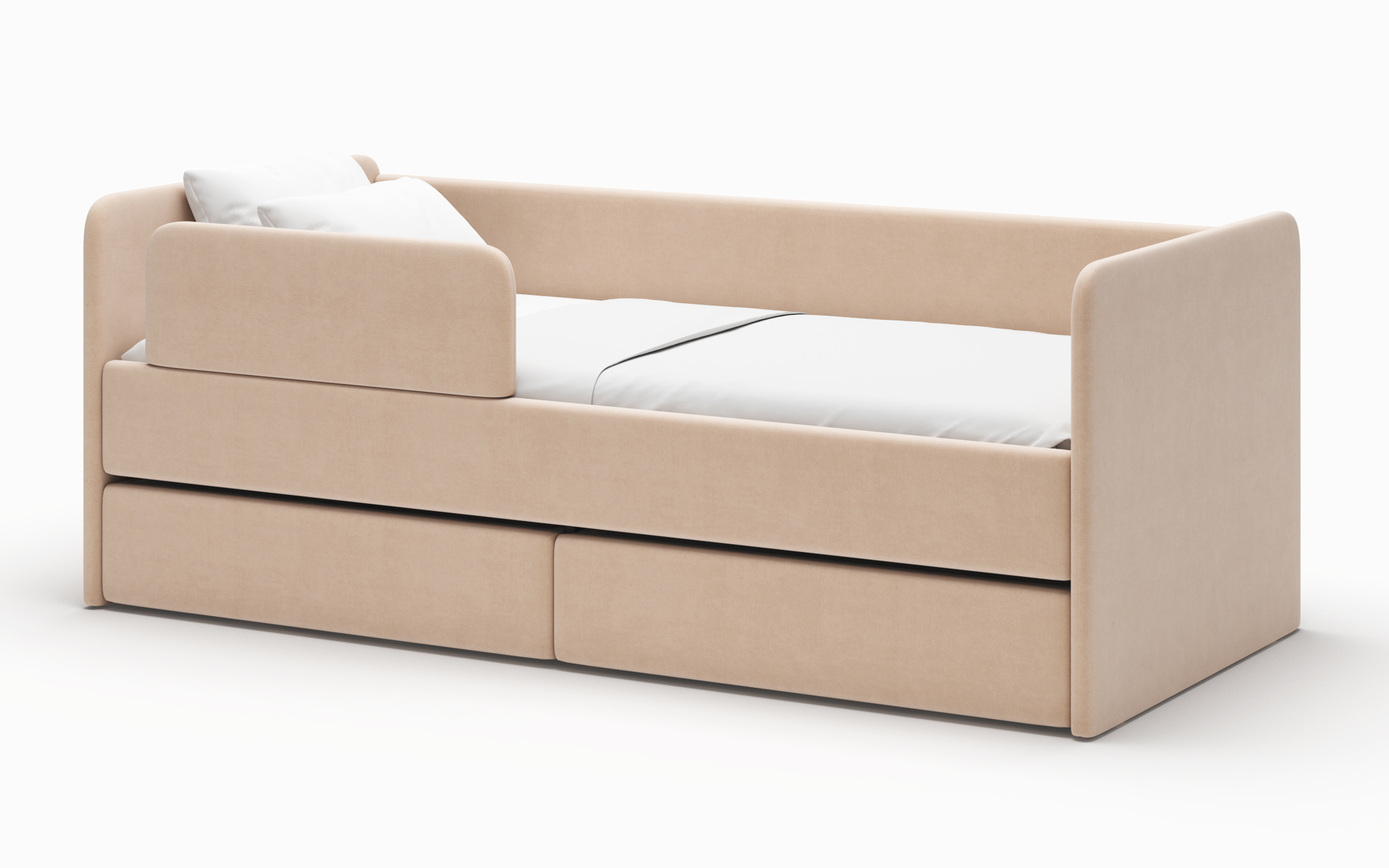 Изображение товара Детская кровать Romack Donny 2 168x77 см латте из микровелюра Россия