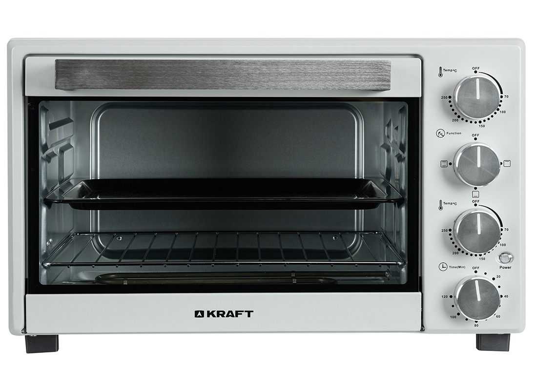 Изображение товара Электропечь Kraft 1600 Вт 38 л механический таймер серый компактная Изображение товара Электропечь Kraft 1600 Вт 38 л механический таймер серый компактная