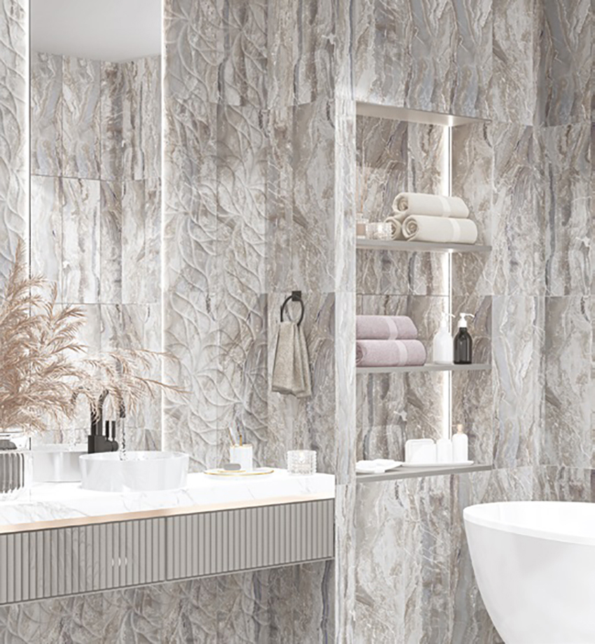 Изображение товара Плитка Eletto ceramica 508721101 24.2x70см 1.02 м² цвет серый, цена за упаковку