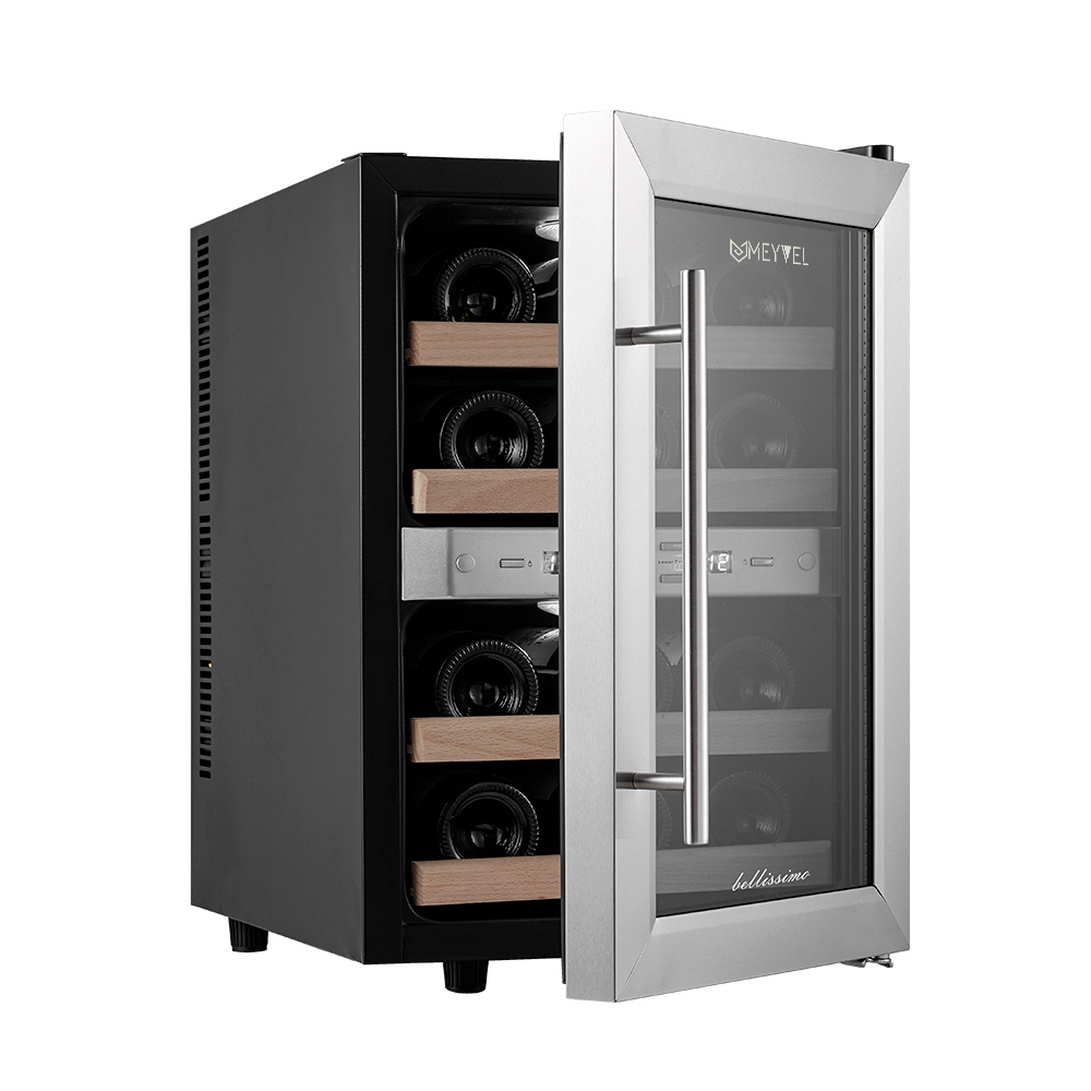 Изображение товара Винный шкаф Meyvel MV12-SF2 easy 12 бутылок черный-серый