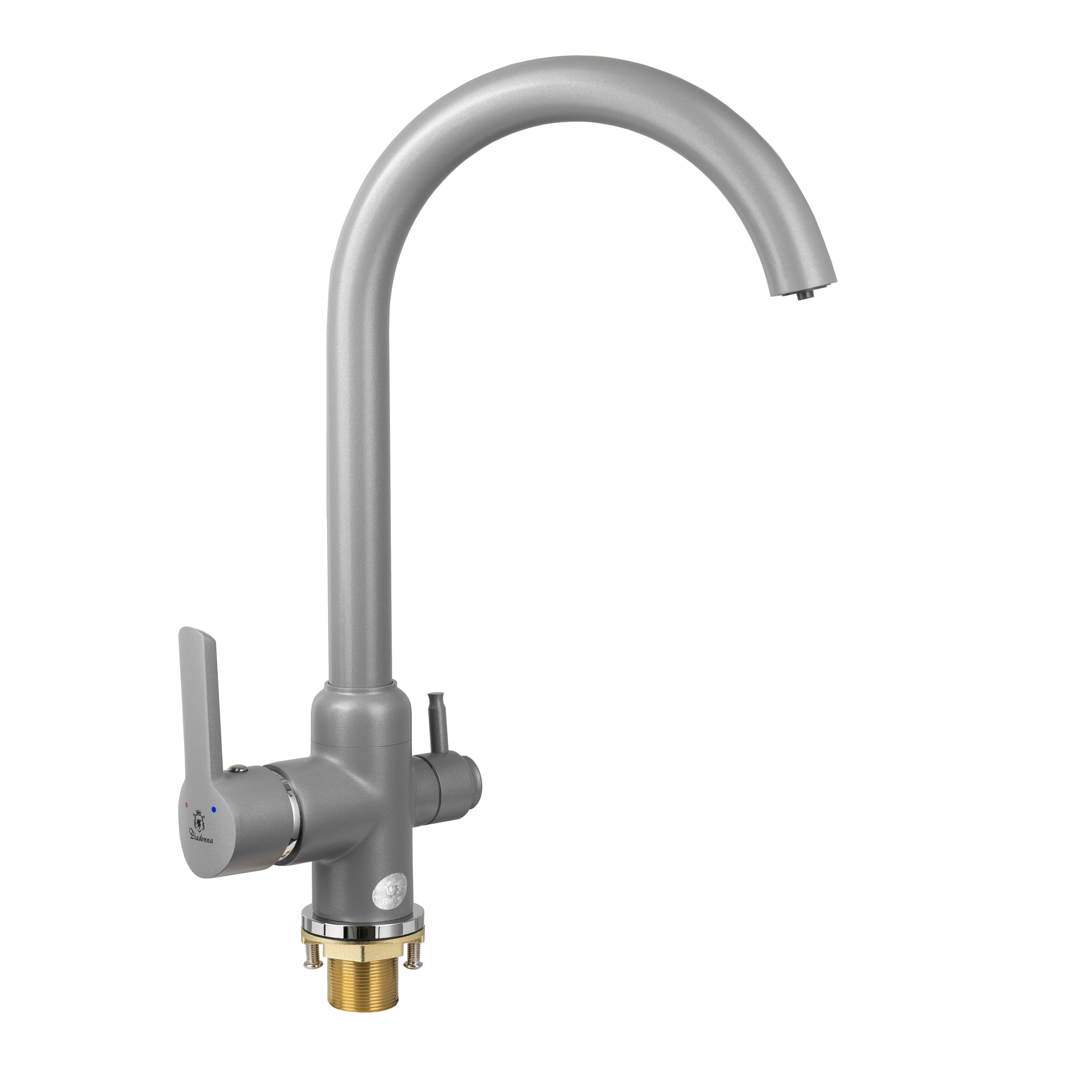 Изображение товара Смеситель кухонный Diadonna D88-446107GY с поворотным изливом серый