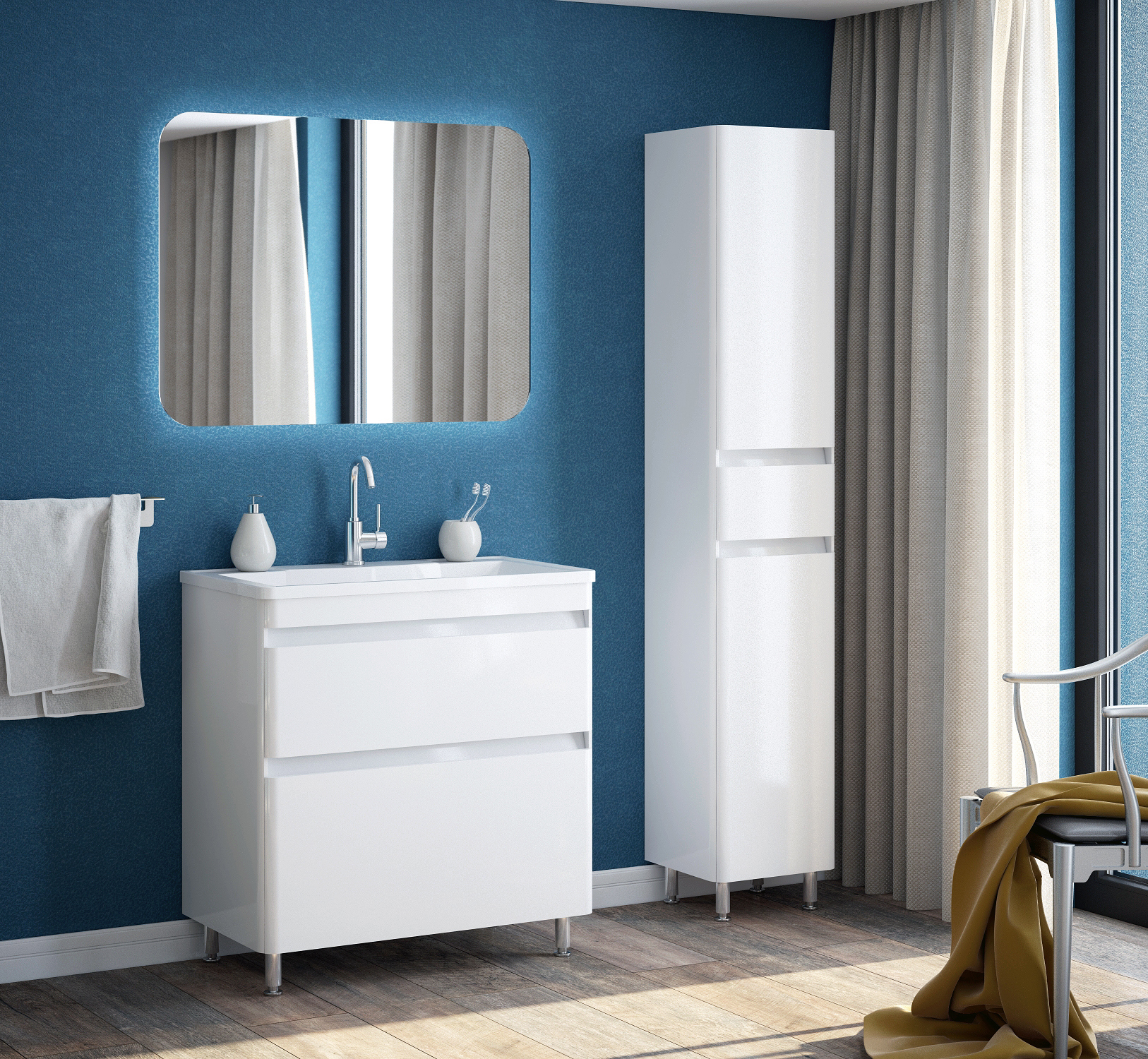 Изображение товара Тумба под раковину напольная Corozo SD-00000595 79.2см цвет белый