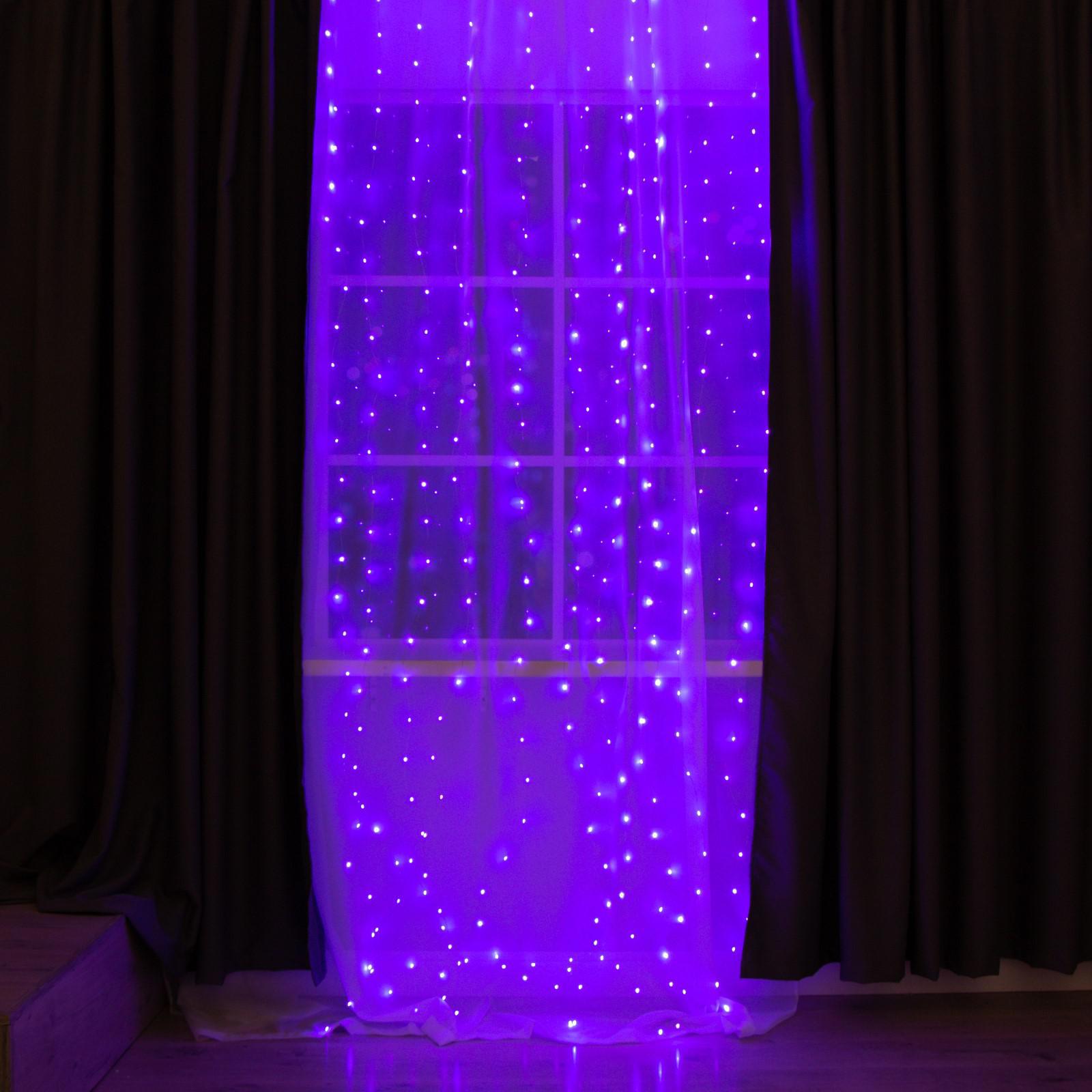 Изображение товара Электрогирлянда Занавес 2.8х3м 300 LED фиолетовый IP20 для внутреннего и наружного декора