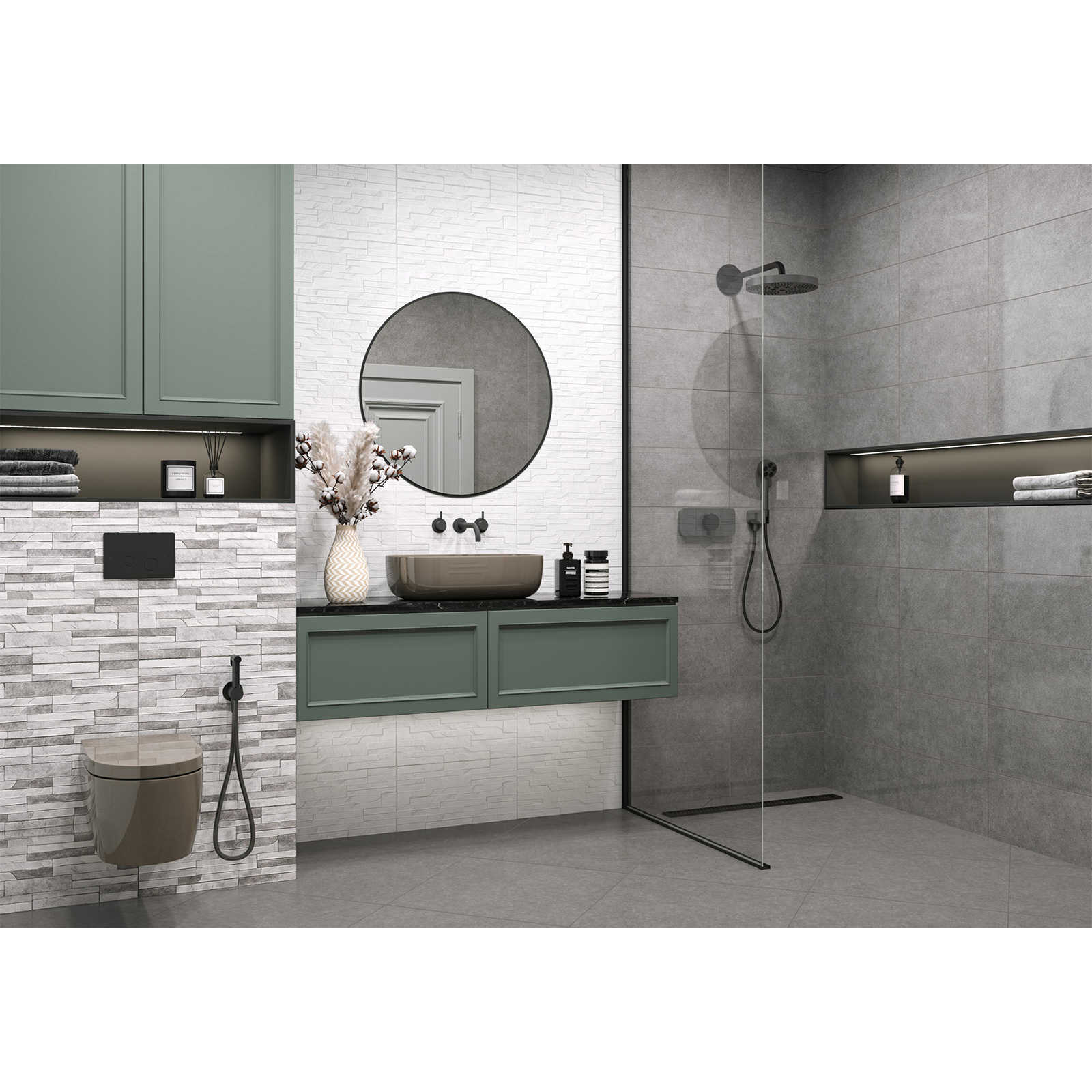 Изображение товара Настенная плитка Alma Ceramica Discover TWU2550DCV70, 24.9x50 см, графит