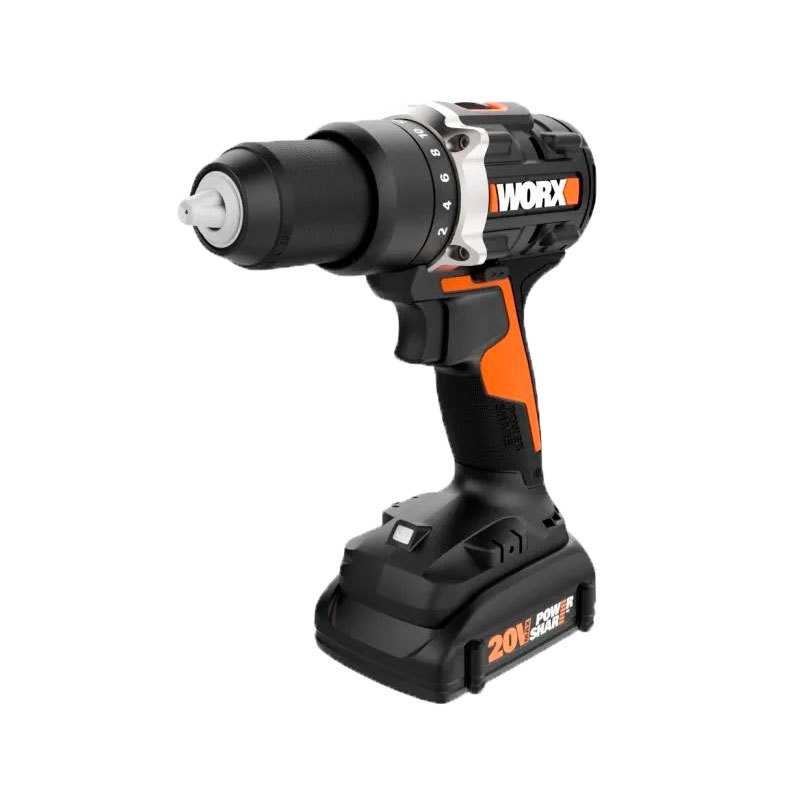 Изображение товара Дрель-шуруповерт аккумуляторная ударная бесщеточная Worx WX352, 20 В Li-Ion 2x2 Ач