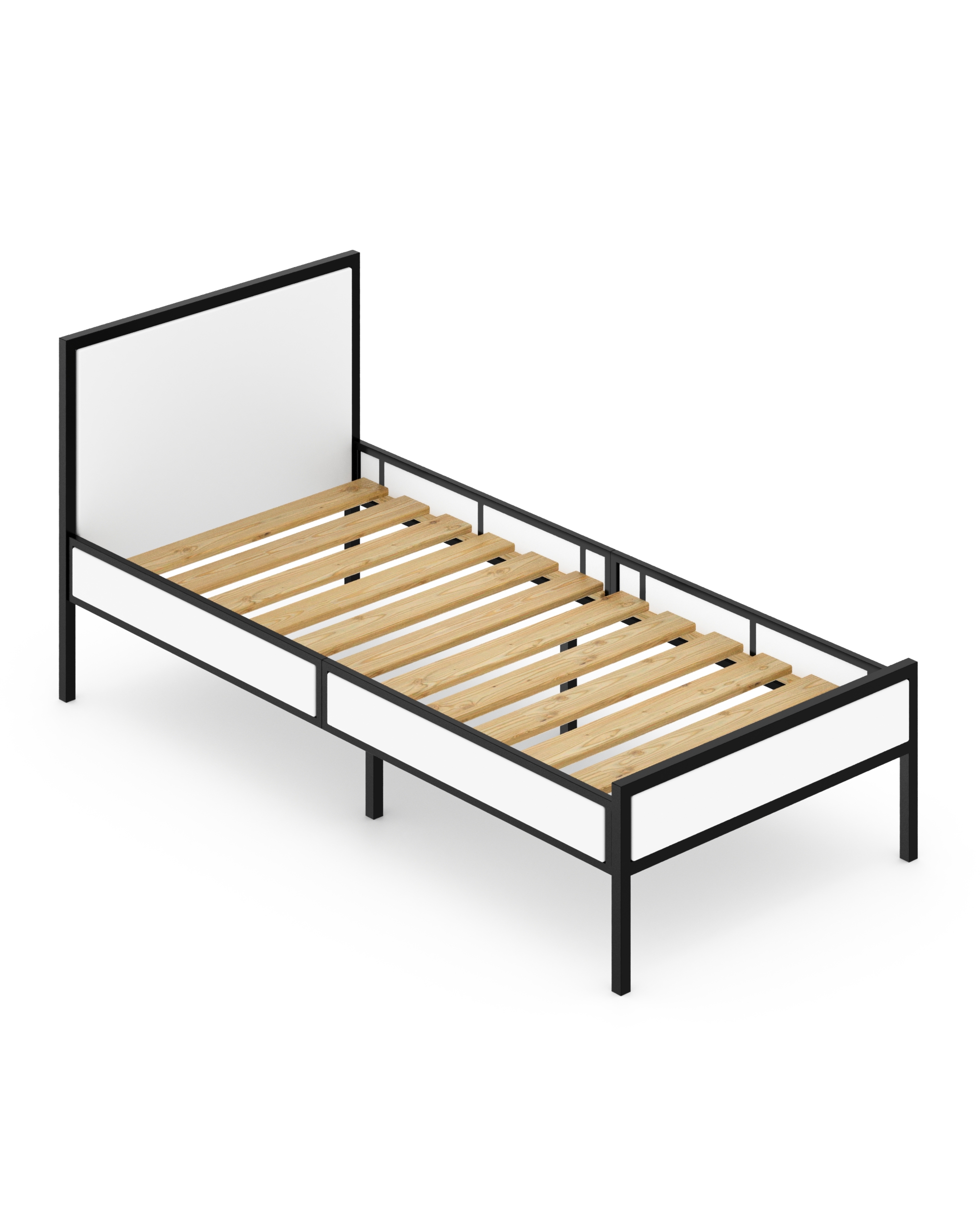 Изображение товара Кровать Solarius kr80loft-bel-black 85 x 90 x 206 см сосна цвет белый, черный