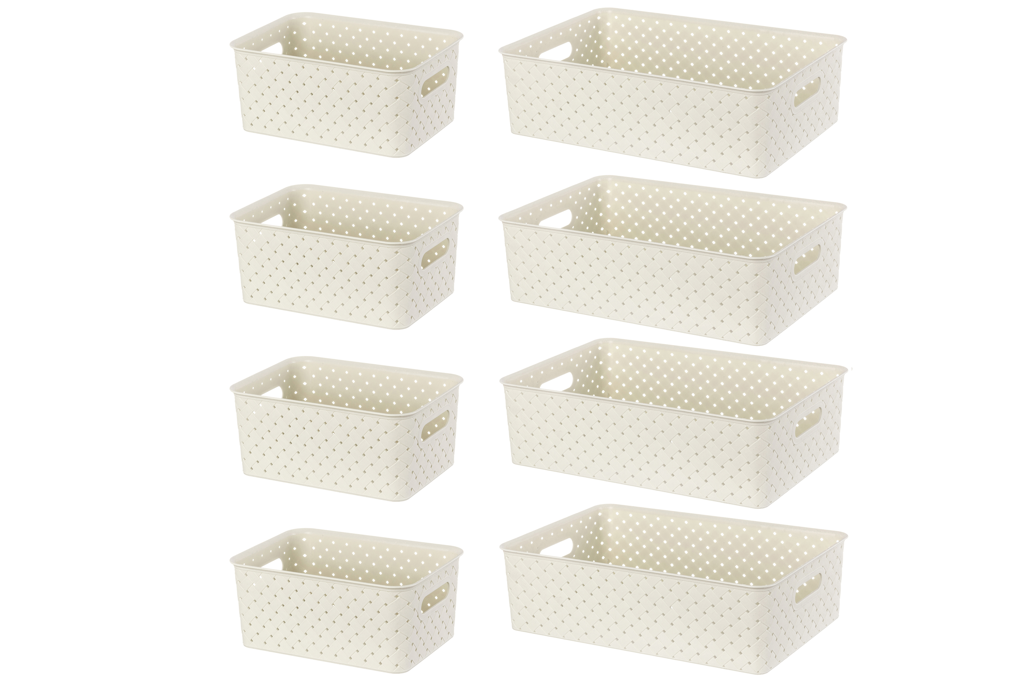 Изображение товара Корзина El Casa 811475+8 25.50x26.50x36.50 см полипропилен цвет слоновая кость 8 шт