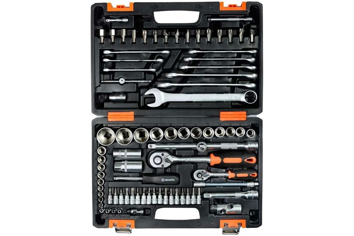 Изображение товара Набор инструментов Вихрь 73/6/7/6 82 предмета в кейсе для автомастерских и бытового ремонта