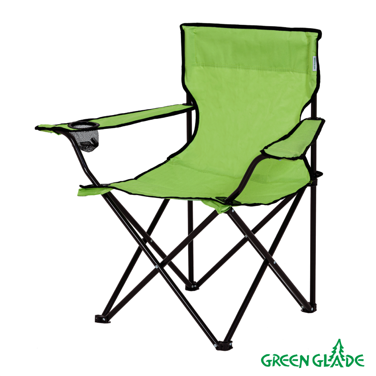 Изображение товара Садовое складное кресло Green Glade M1103 с подлокотниками и подстаканником Изображение товара Садовое складное кресло Green Glade M1103 с подлокотниками и подстаканником