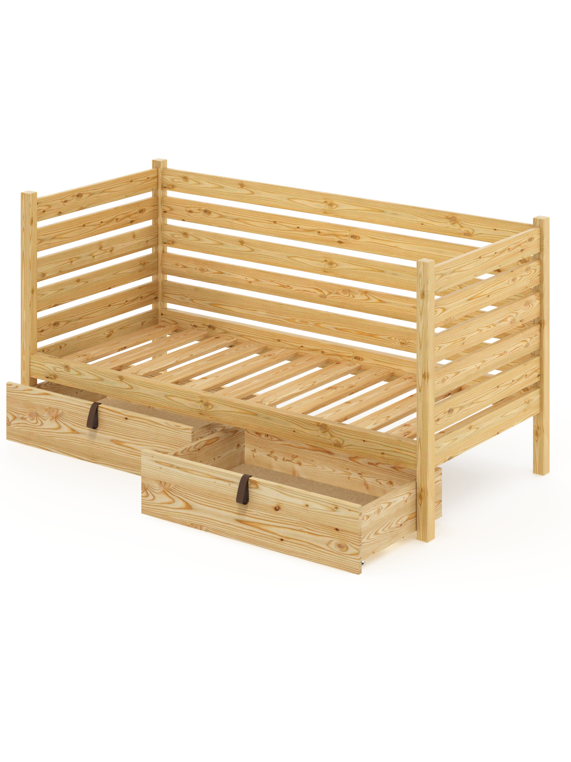 Изображение товара Тахта односпальная Solarius реечное основание и высокие бортики 110x101x200 см сосна без покраски цвет бежевый