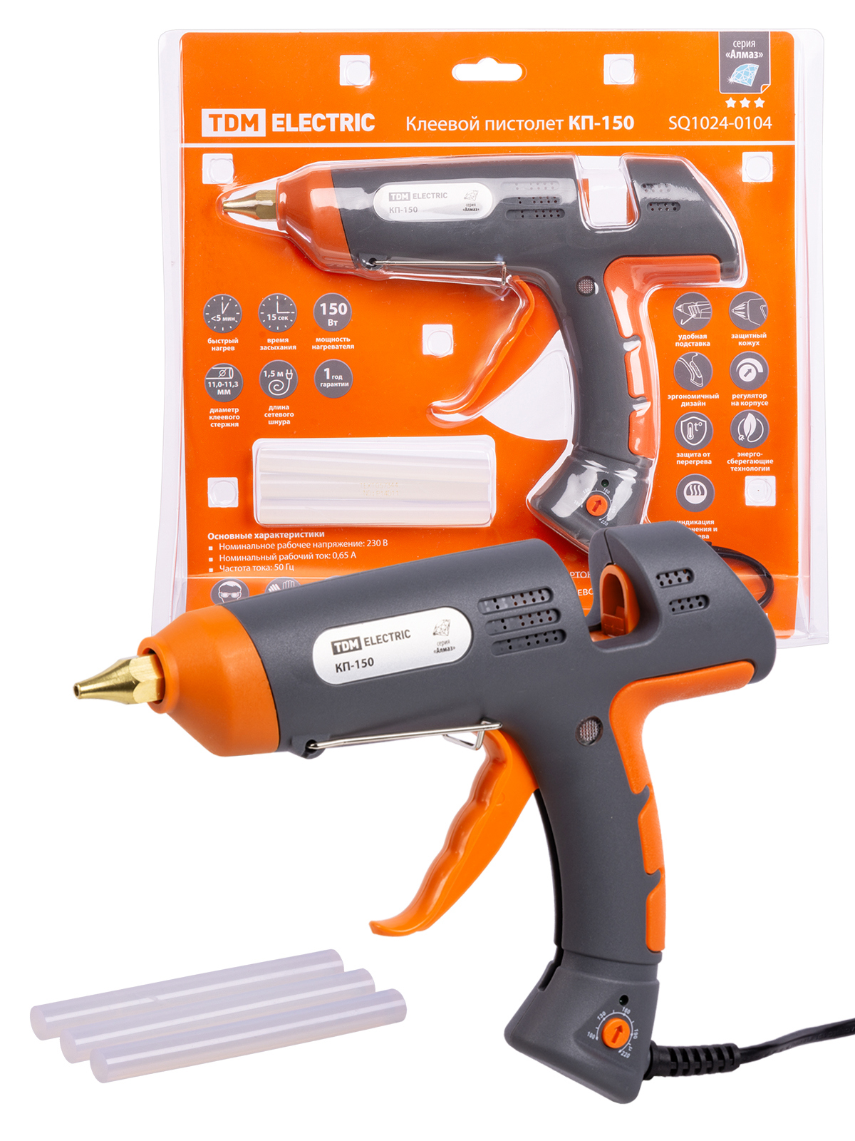 Изображение товара Пистолет клеевой Tdm Electric SQ1024-0104 230 Вт для обустройства ремонтных работ