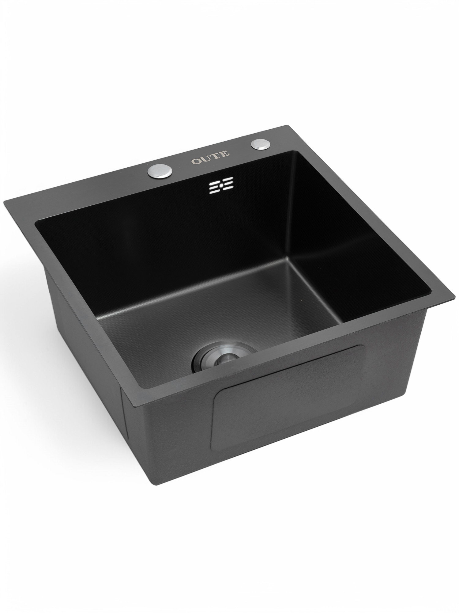 Изображение товара Мойка для кухни Oute T75050H, 50x50 см глубина чаши 20 см нержавеющая сталь цвет графит