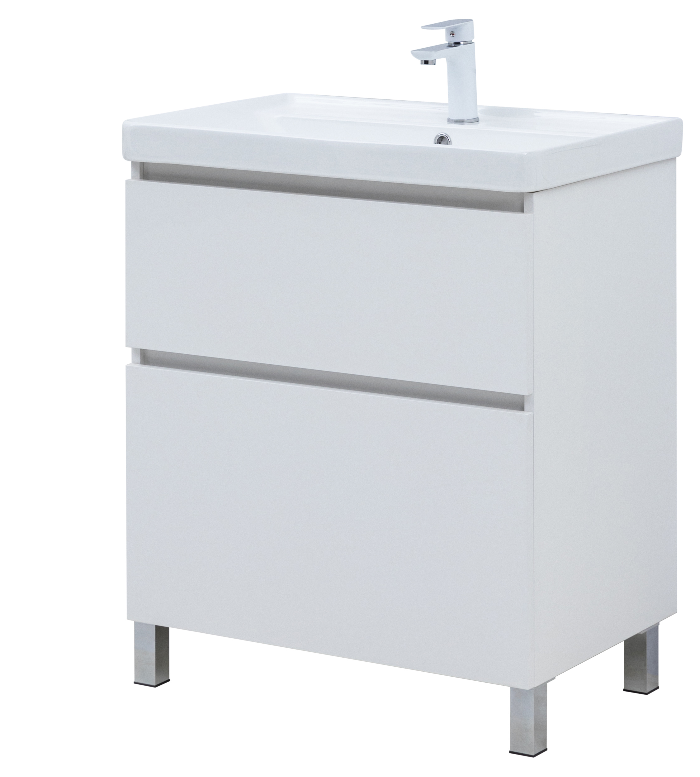 Изображение товара Тумба под раковину напольная Aquanet 00344122 69см цвет белый глянец