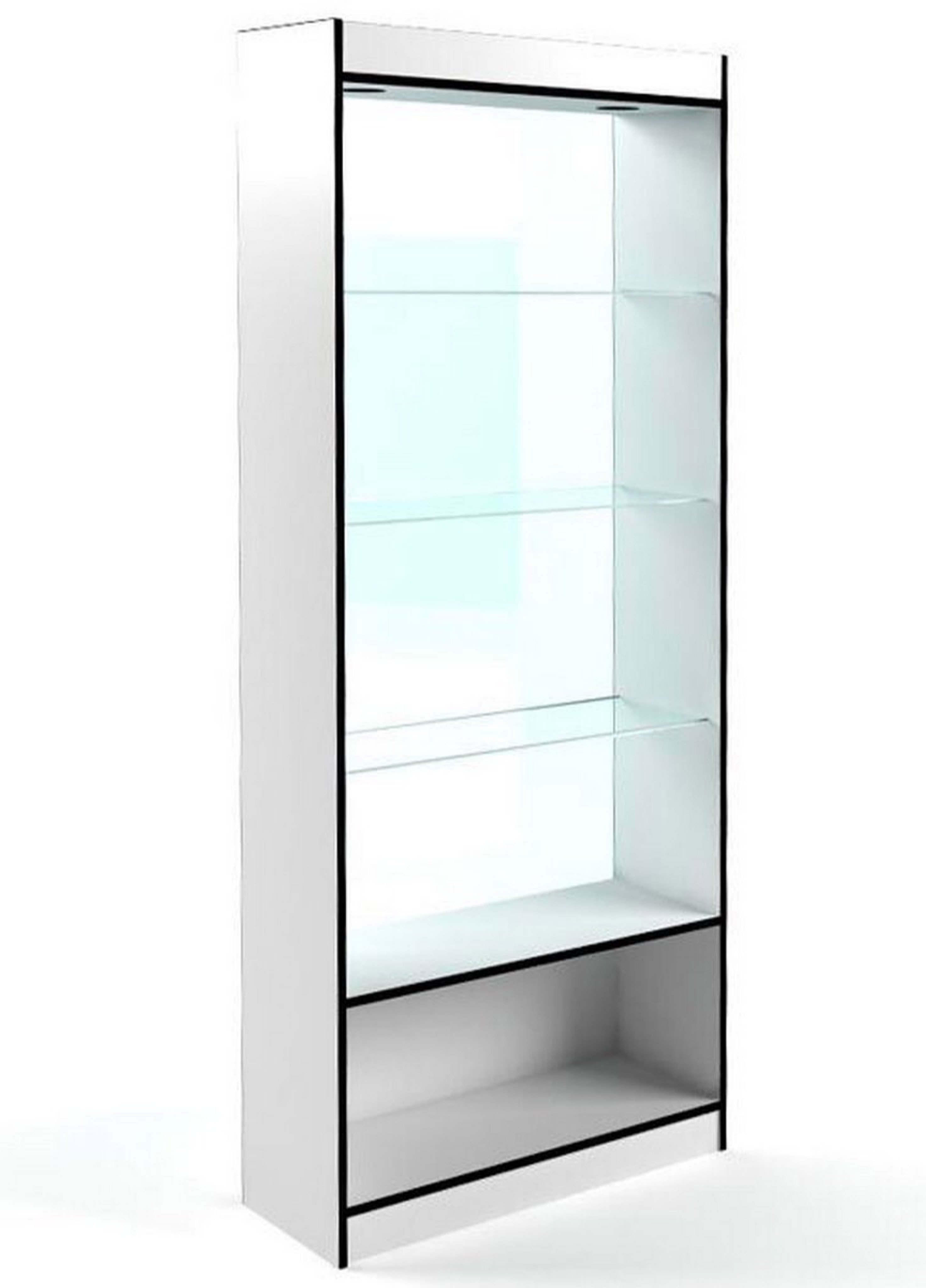 Изображение товара Шкаф-витрина 85x200 см Универсал №6-С без дверей белый для магазина и дома