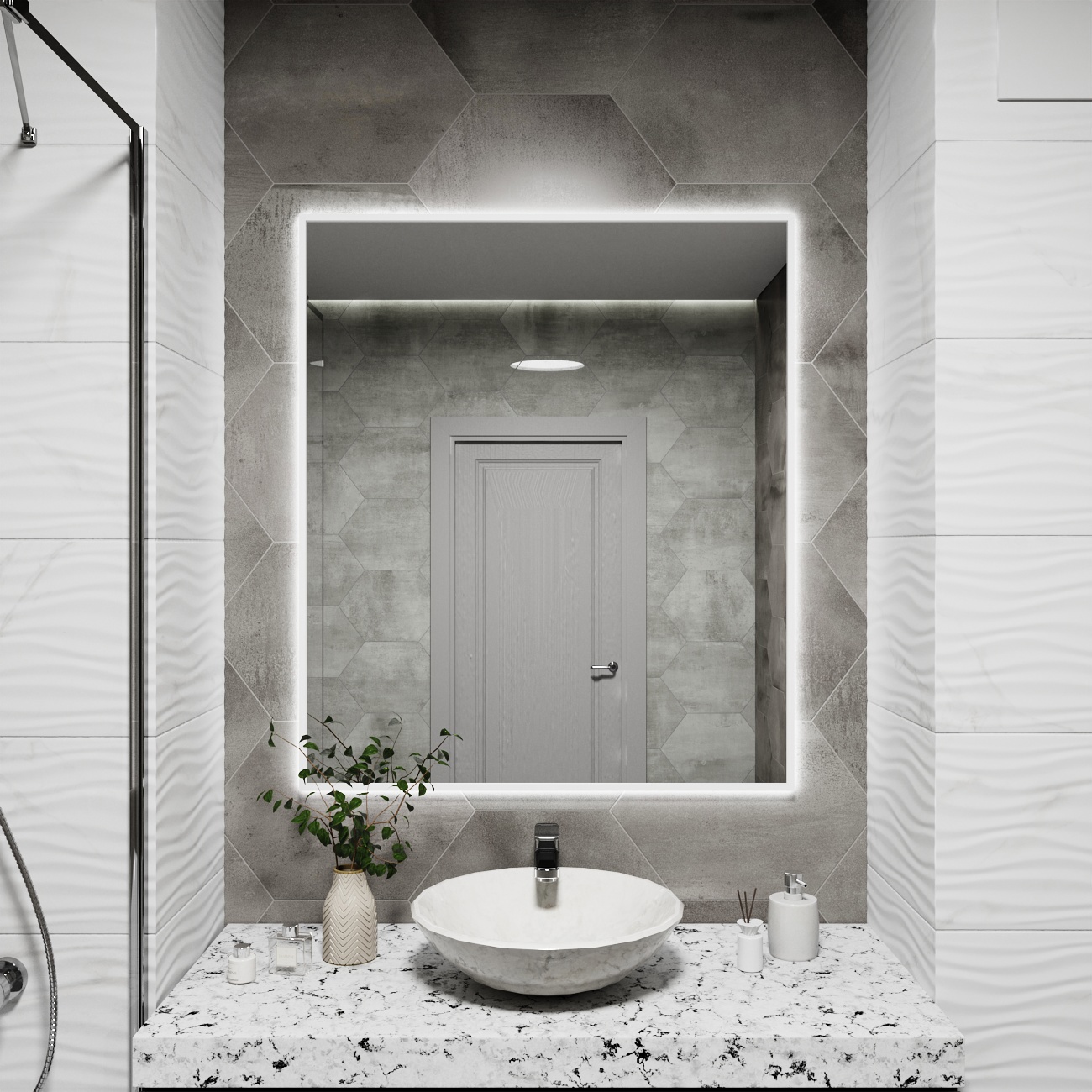 Изображение товара Зеркало со встроенной подсветкой One mirror 11090бсх 90x110 см Изображение товара Зеркало со встроенной подсветкой One mirror 11090бсх 90x110 см