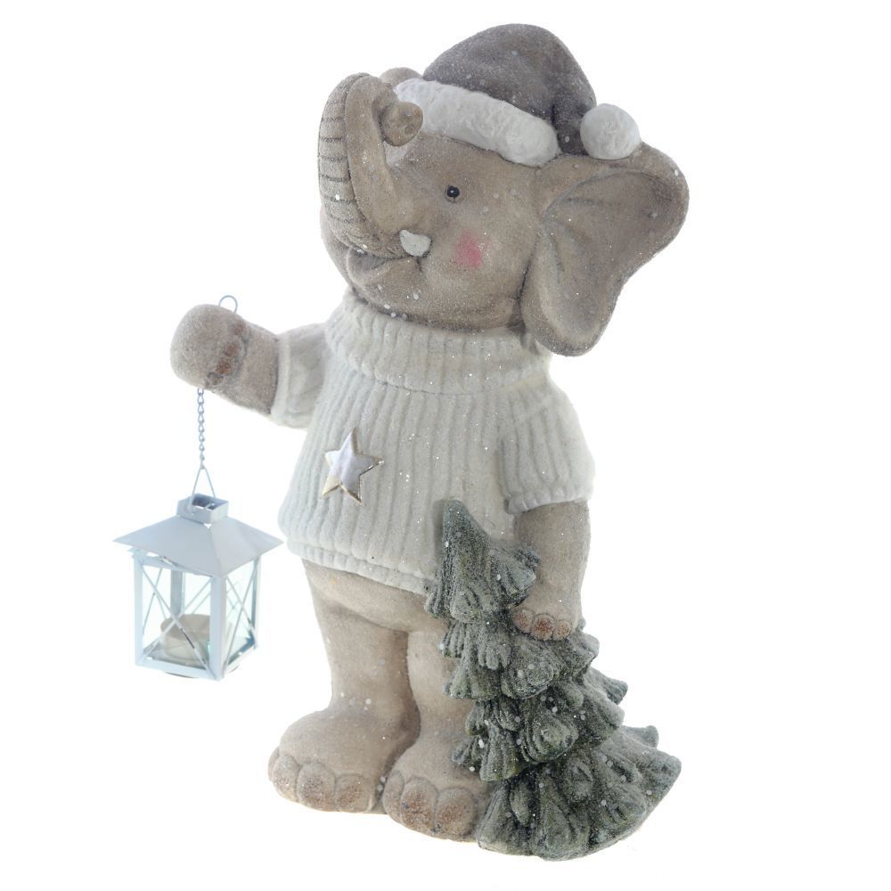 Изображение товара Новогоднее украшение Слоник 16x43x31 см цвет бежевый