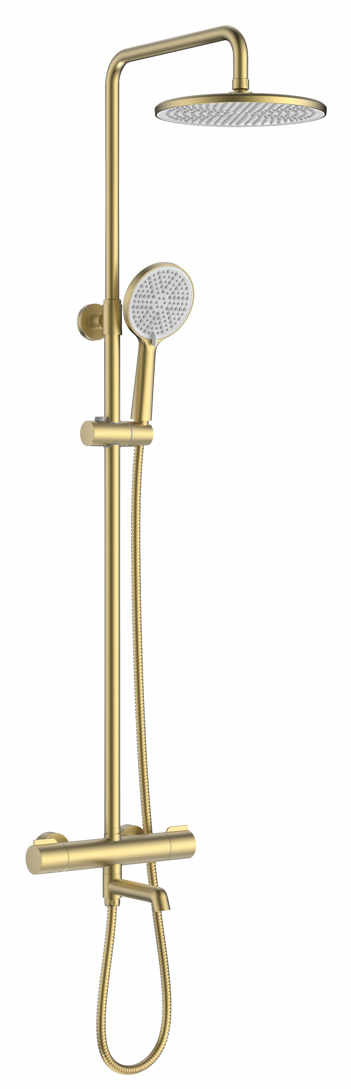 Изображение товара Душевая система RAGLO R20.26.03 с термостатом и верхним душем 250 мм золото сатин