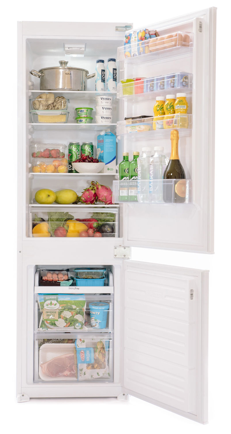 Изображение товара Встраиваемый двухкамерный холодильник SCANDILUX RFBI120 251 л белый