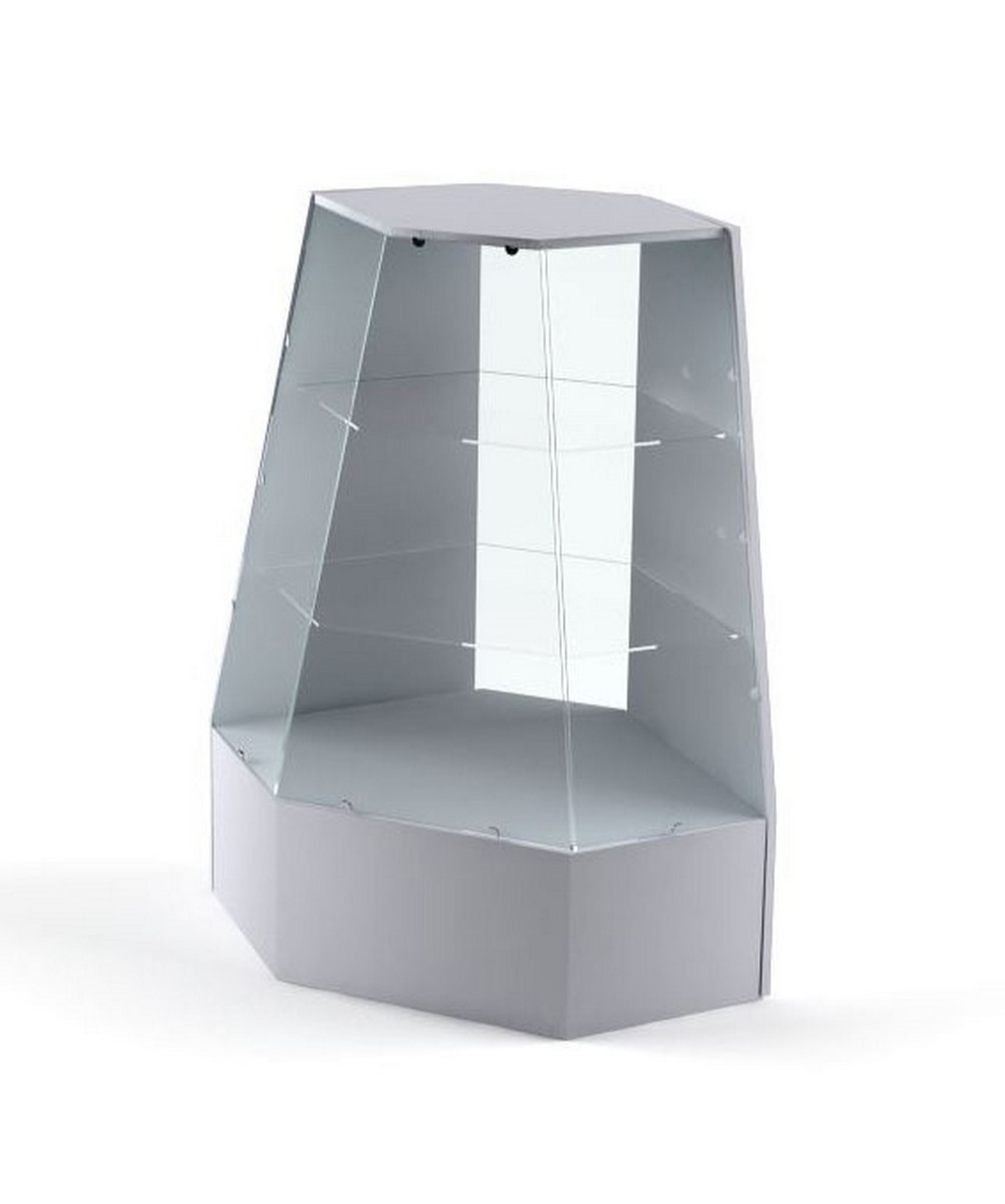 Изображение товара Шкаф-витрина 85x120 см Универсал №44 дерево/стекло цвет серый