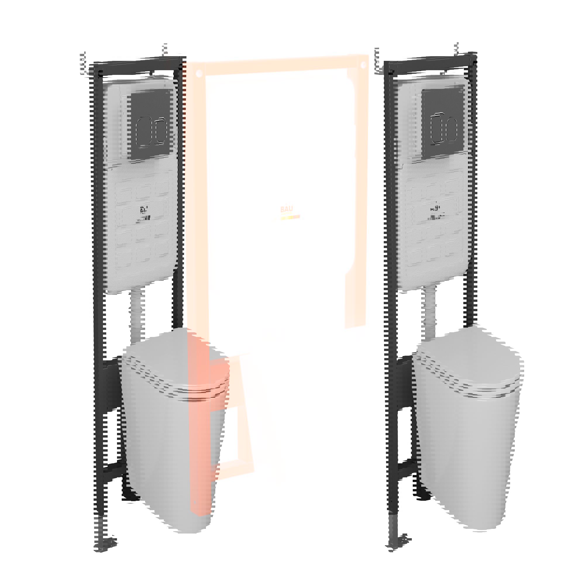 Изображение товара Комплект инсталляция и унитаз BAUEDGE безободковый Hurricane3 с микролифтом