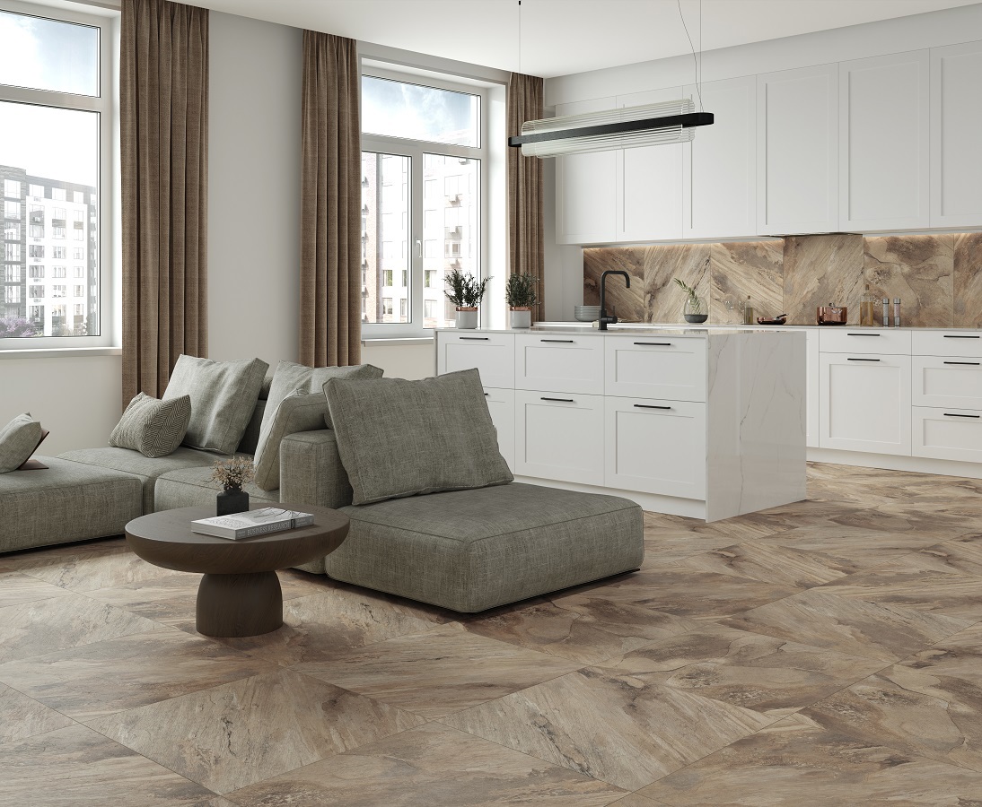Изображение товара Керамогранит Laparet Miranda Brown 60x60 см, влагостойкий и износостойкий