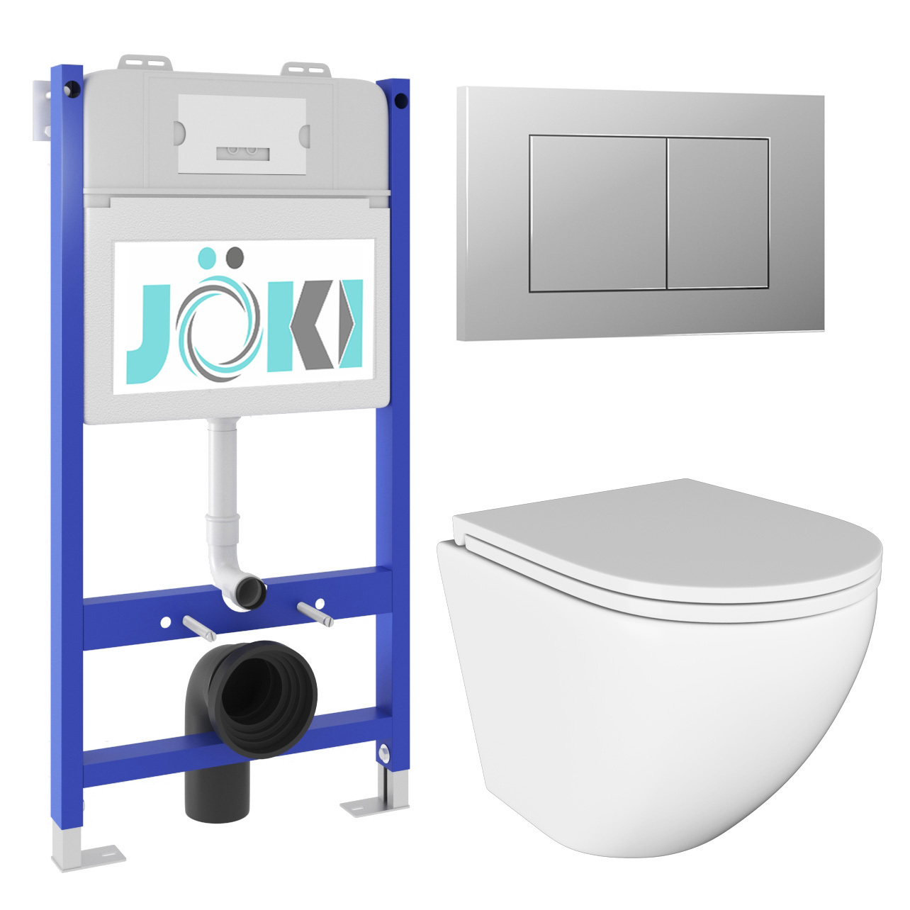 Изображение товара Комплект инсталляция с унитазом Joki JKS102033012CH белый с микролифтом