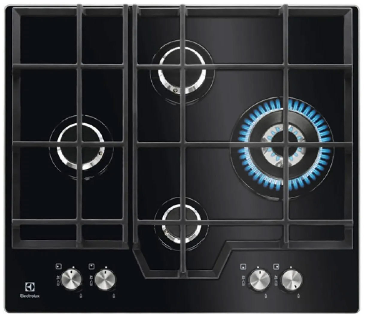 Изображение товара Газовая варочная панель Electrolux Kgg6456K 4 конфорки закаленное стекло черный