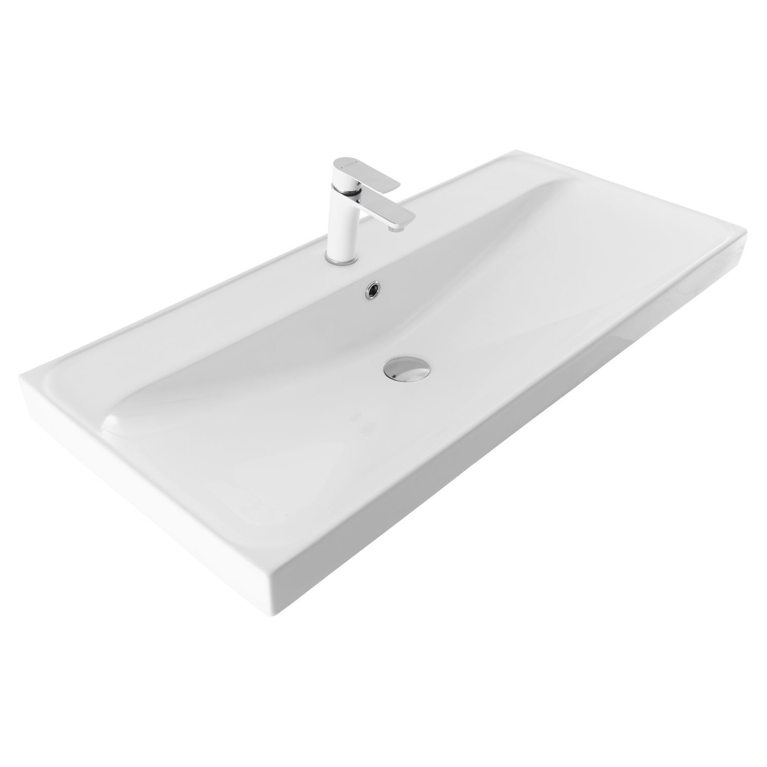 Изображение товара Раковина Aquanet Flash 100 прямоугольная встраиваемая белая 101.5 см