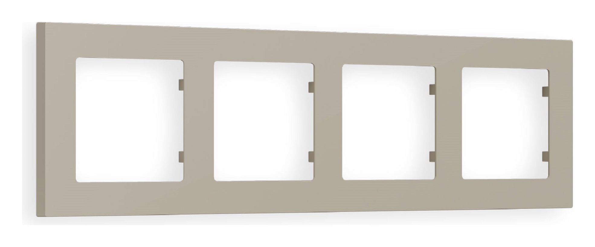 Изображение товара Рамка для розеток и выключателей Ambrella Volt Alfa Techno AF220364 4 поста серо-бежевый матовый