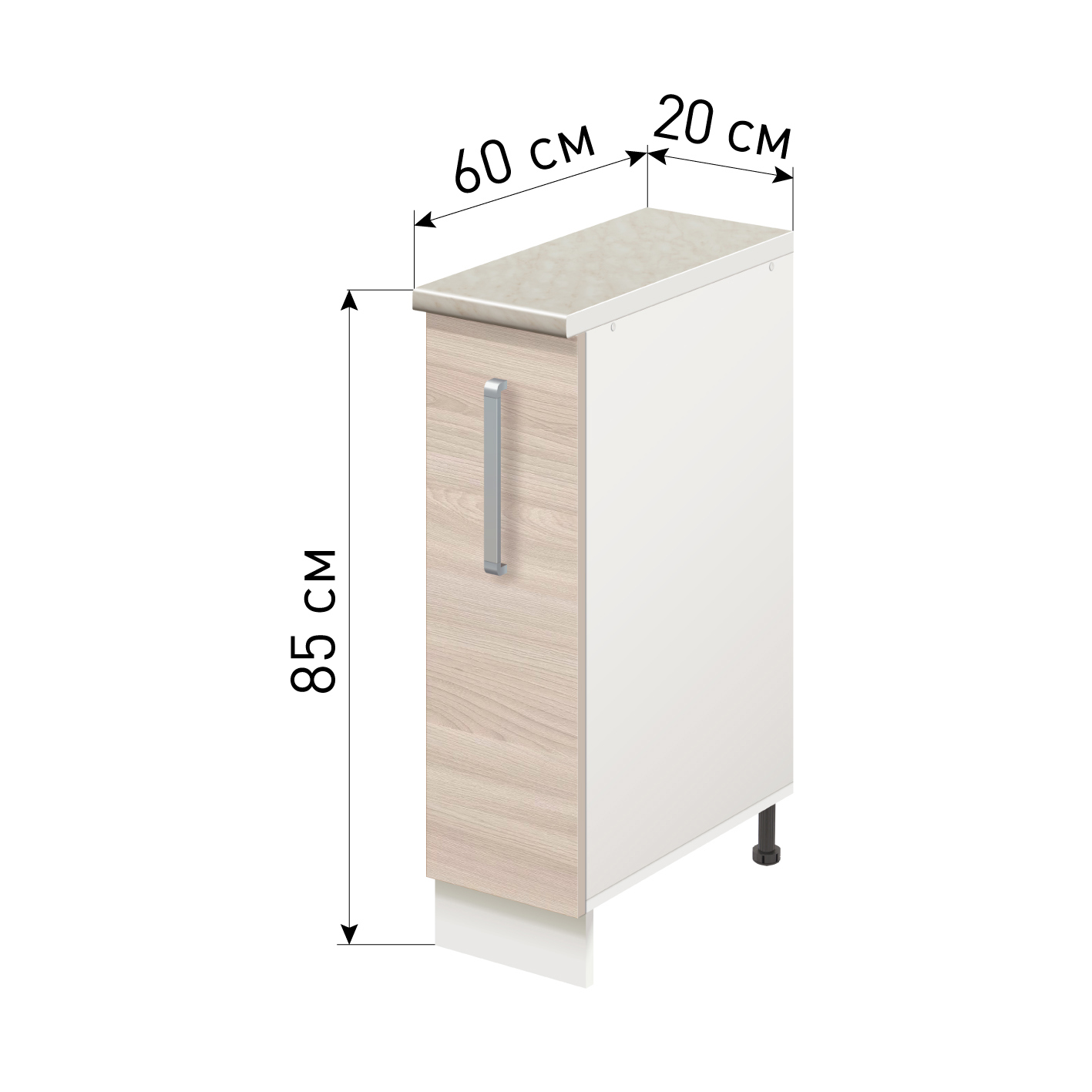 Изображение товара Напольный шкаф Стиль Лидер 20 x 85 x 60 см ЛДСП цвет ясень