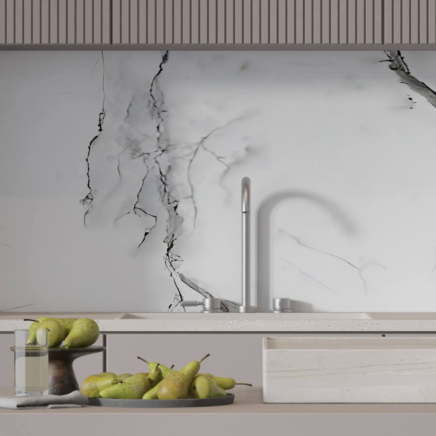 Изображение товара Панель ПВХ Stella Marble Белая Ночь 2800x1200x1.2мм 3.36м²