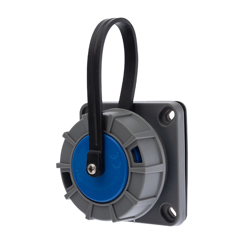 Изображение товара Розетка Rexant настенная фланцевая влагозащищенная с крышкой, 16 А, 2Р+РЕ, IP68