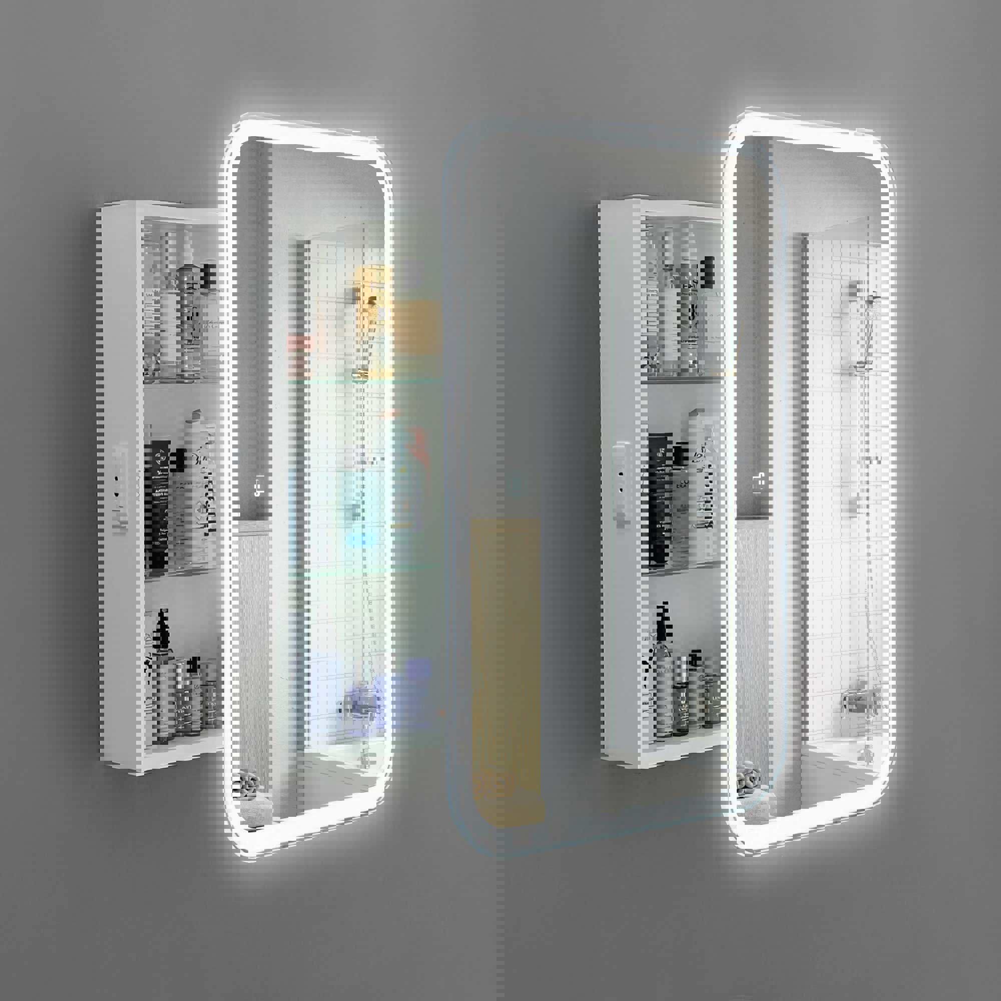 Изображение товара Зеркальный шкаф Alavann Cosmetic Light 60x80 см с подсветкой и приближением для ванной