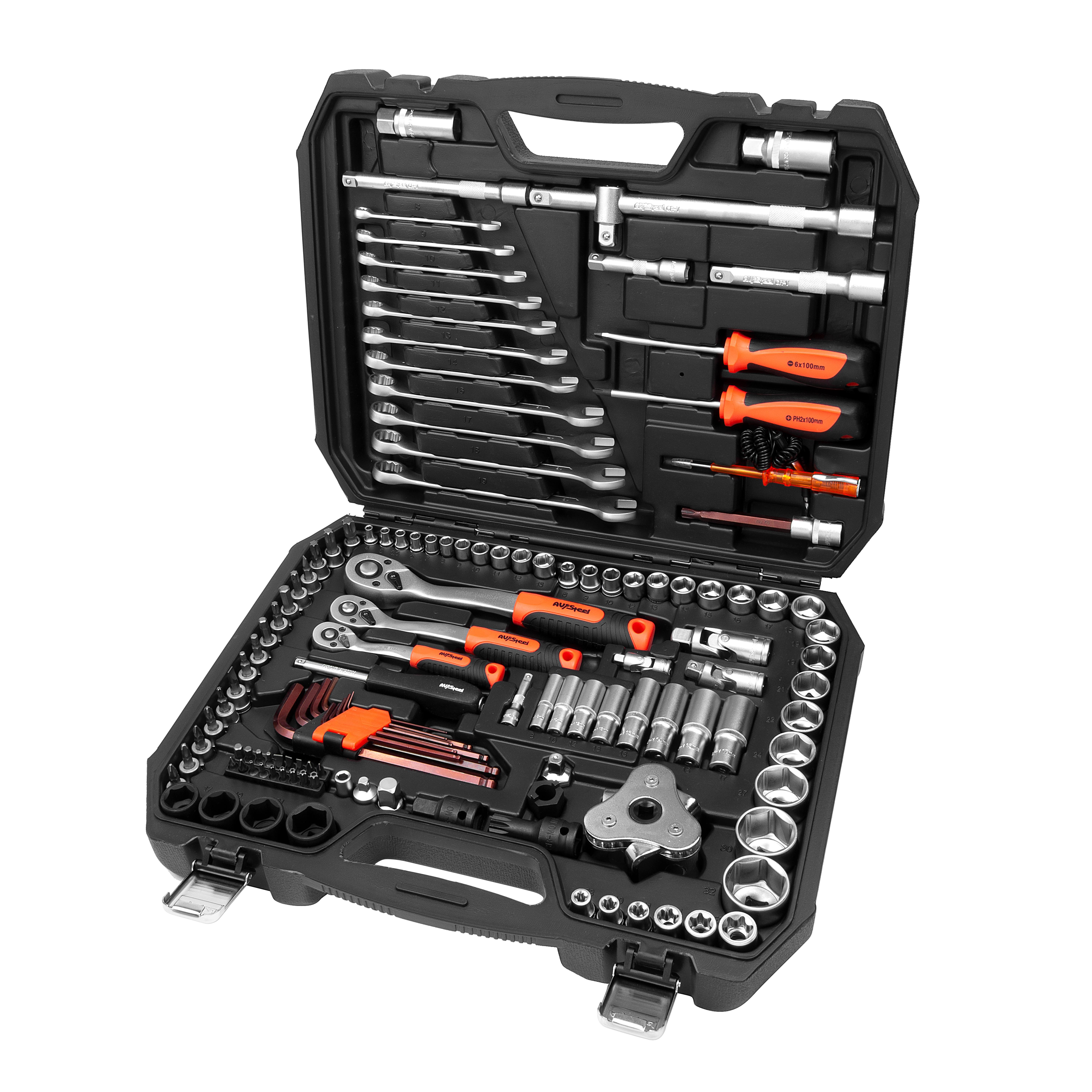 Изображение товара Набор инструментов Av Steel AV-011127, 127 предметов