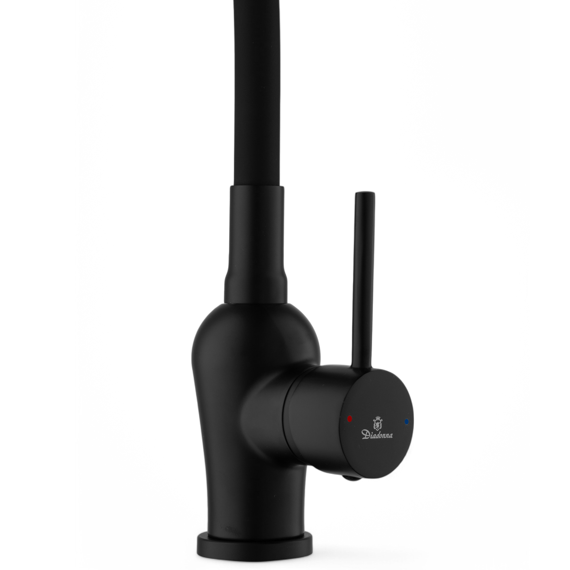 Изображение товара Смеситель для кухни Diadonna D46-0014BL гибкий излив 10 см цвет черный