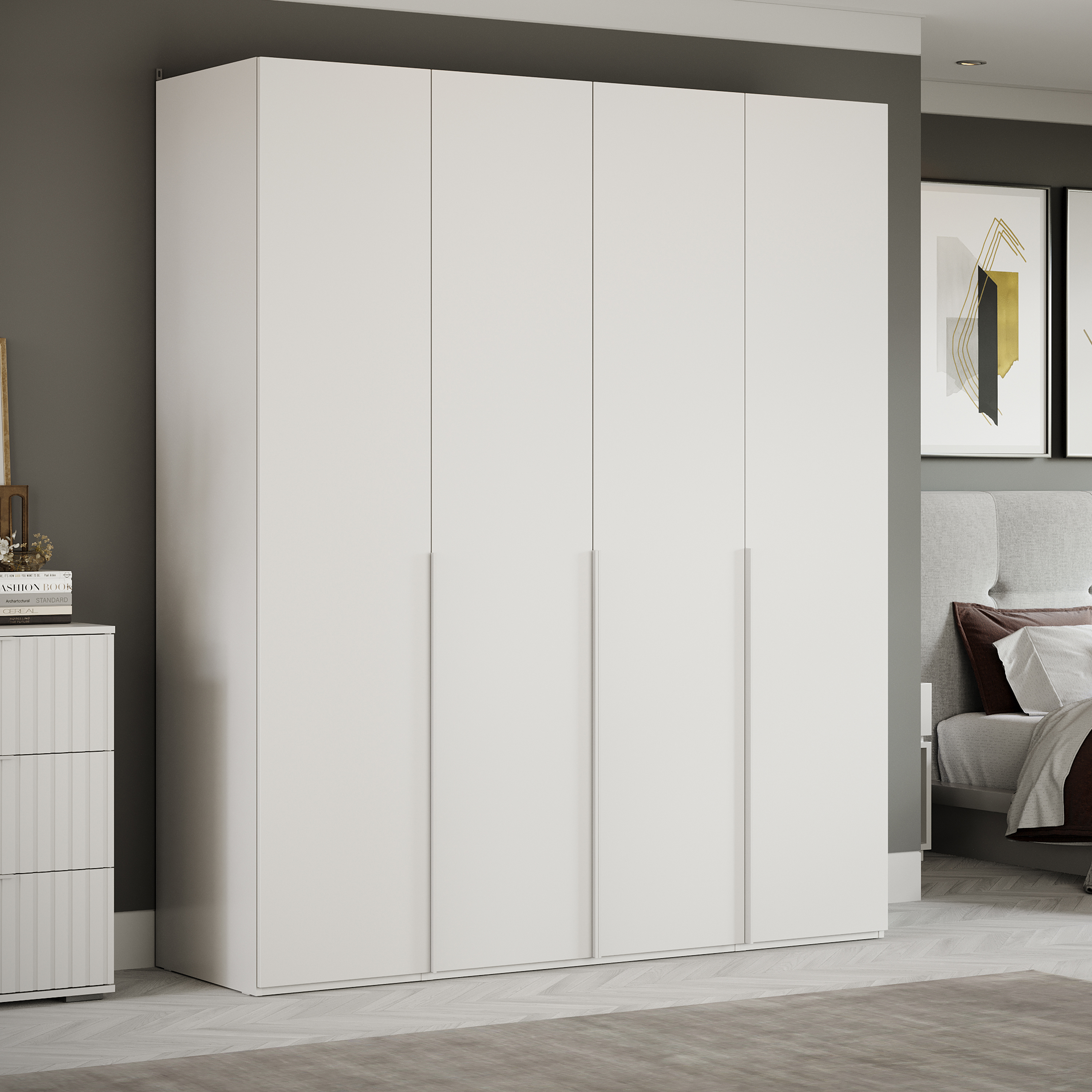 Изображение товара Шкаф распашной Трия 248878 180x217x58 см белый жемчуг софт