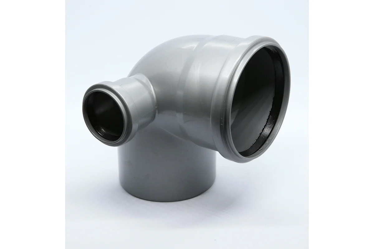 Изображение товара Отвод канализационный малошумный левый Flextron 110x50 мм 87° полипропилен 2 шт